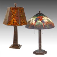 Early Electric Arts and Crafts Table Lamps
